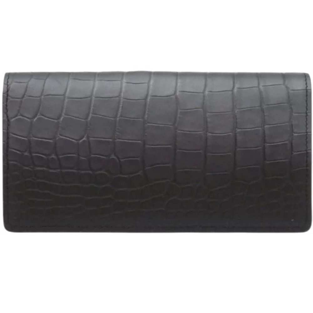 Louis Vuitton Portefeuille Brazza Alligator Matte Black Long Wallet LV